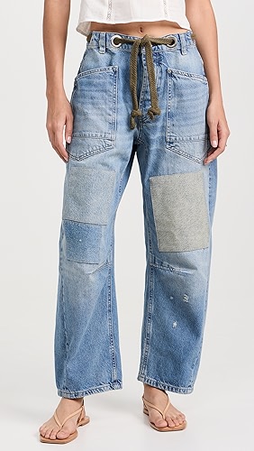 Free People Moxie Pull-On Barrel Jeans.