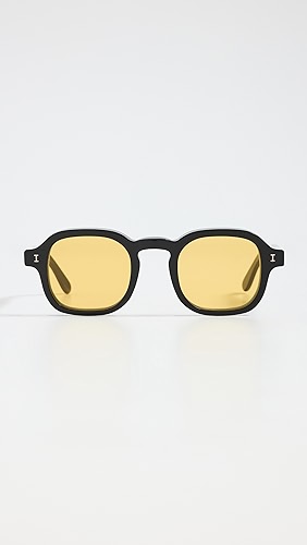 Illesteva Washington Black Sunglasses with Honey Flat See Through.