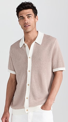 Onia Linen Button Up Sweater.
