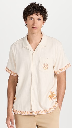 Marine Layer Embroidered Resort Shirt.