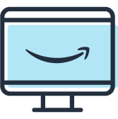 Amazonスマイルのロゴが入ったパソコンアイコン