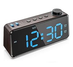 Digital Alarm Clock Radios for Bedroom - 0-100% Dimmer, FM Radio with Sleep Timer, Dual Alarms, Weekday/Weekend, USB Chargi…