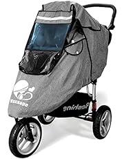 Stroller Rain Cover,Universal Stroller Accessory,Waterproof, Windproof Protection,Protect from Dust Snow,Baby Travel Weather Shield,Elastic Band Full-Protection Nano Waterproof Coating,Grey