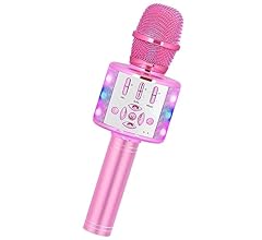 Amazmic Toys for Girls, Kids Karaoke Microphone Toddler Microphone for Kids with Lights, Birthday Gift for Girls, Boys Toy …