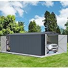 UBGO Oversized Large Metal Storage Shed 20x13 FT Metal Garden Shed Backyard Utility Tool House Building with 2 Doors and 4 Vents for Car,Truck,Bike, Garbage Can,Tool,Lawnmower