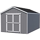 Little Cottage Co. 10x12 Value Gable Shed with Floor, Wood DIY Precut Kit, Outdoor Storage for Backyard, Garden, Patio, Lawn