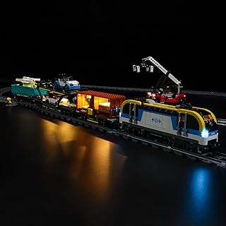 GEAMENT LED Light Kit Compatible with Lego Freight Train - Lighting Set for City 60336 Building Model (Lego Set Not Included)
