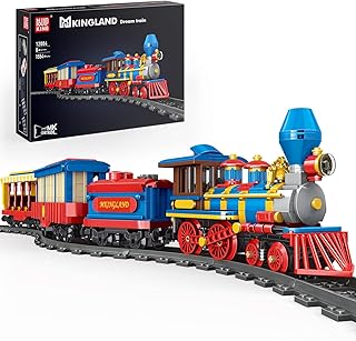Mould King Steam Train Building Set Toy, Remote Control Train Model Building Block Construction Locomotive Toy, Train Mode...