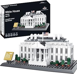 White House Building Block Set (770 Pieces) Washington D.C. White House Famous Landmark Series - Architecture Model for Ki...