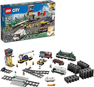 LEGO City Cargo Train 60198 Remote Control Train Building Set with Tracks for Kids, Top Present for Boys and Girls (1226 P...