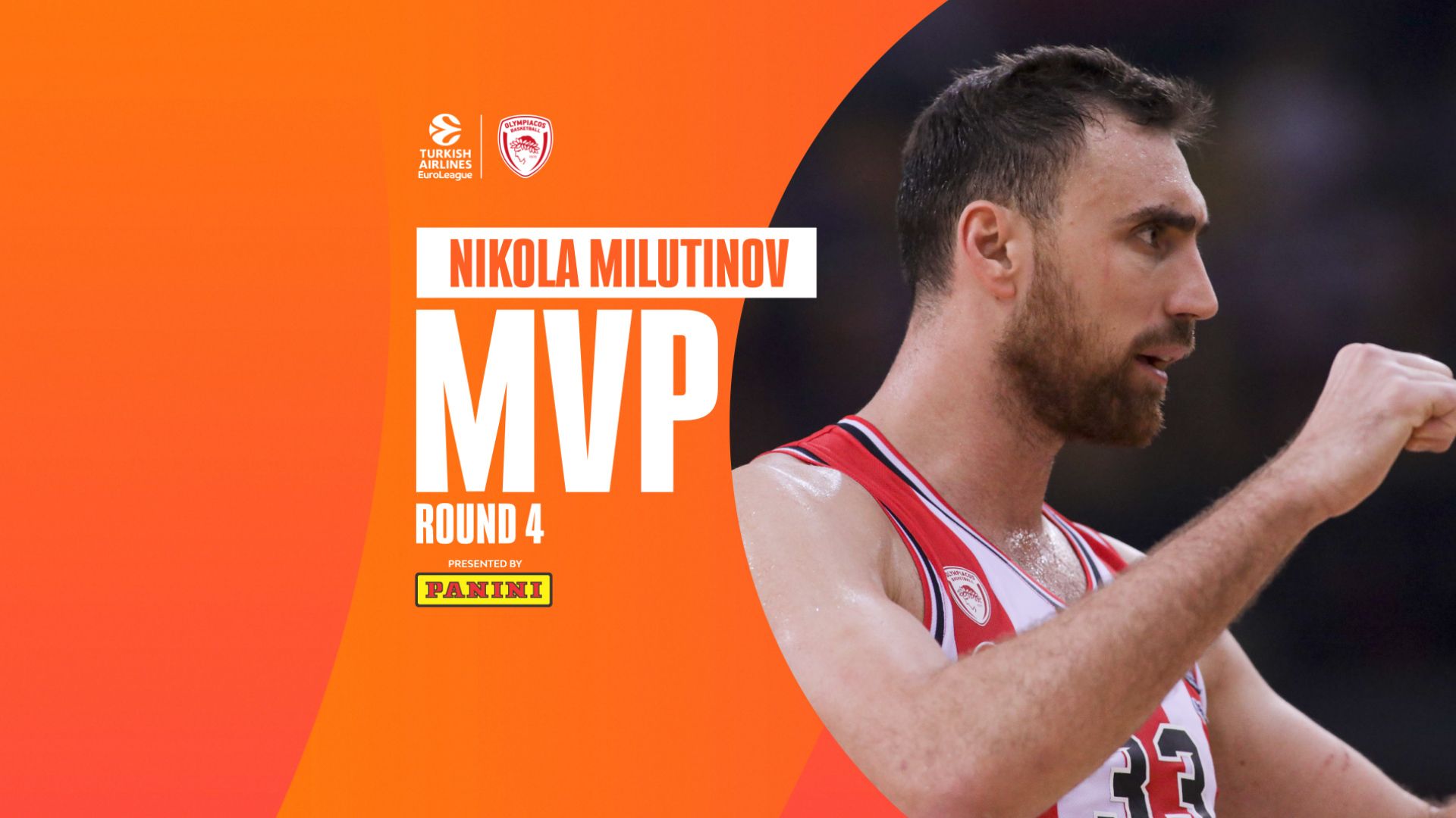 Round 4 MVP: Nikola Milutinov, Olympiacos Piraeus