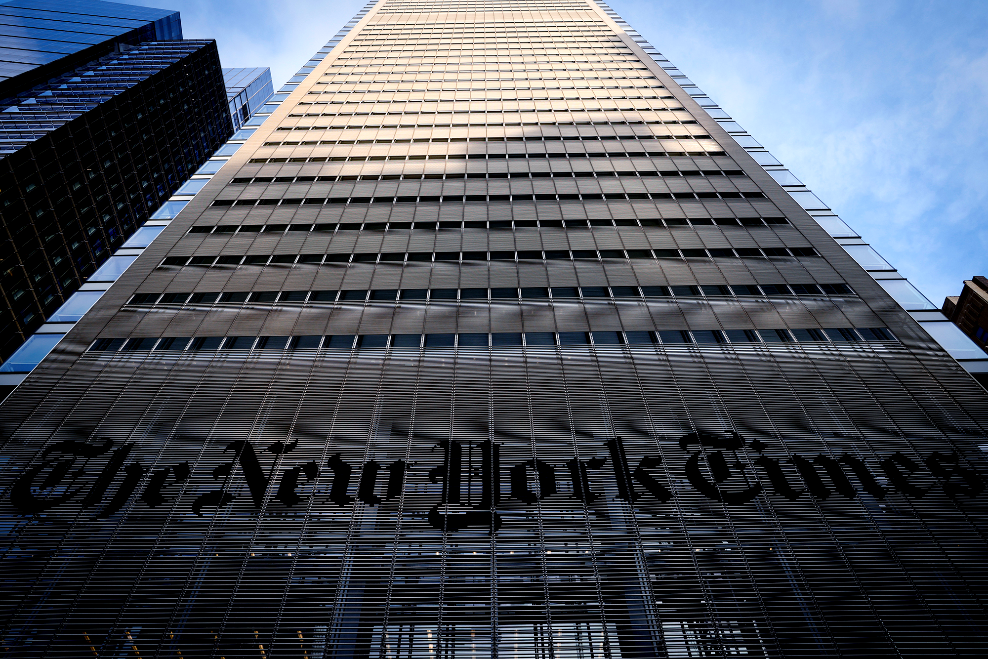 An external view of the New York Times on August 07 2023 in New York City.