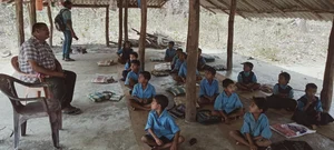 Raunak Shivhare : Re-opened government Primary School in a highly sensitive village Kangaltong in Dist. Sukma. 
