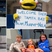 Lightning mascot ThunderBug surprises Ryan McDonagh kids