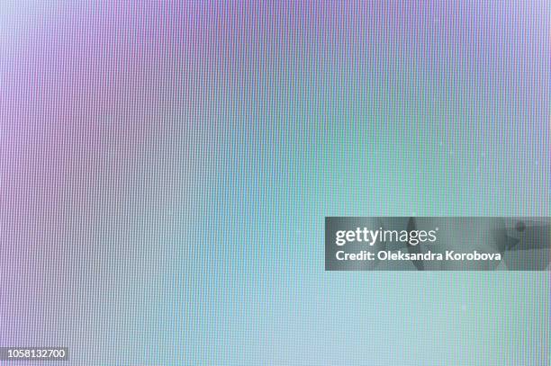 close-up of a colorful moire pattern on a computer screen. - con textura fotografías e imágenes de stock