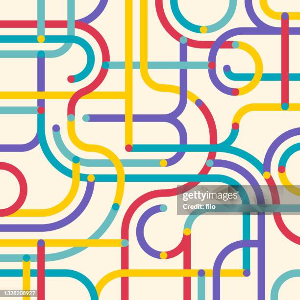 abstract maze route subway intersection background pattern - motion design stock illustrations