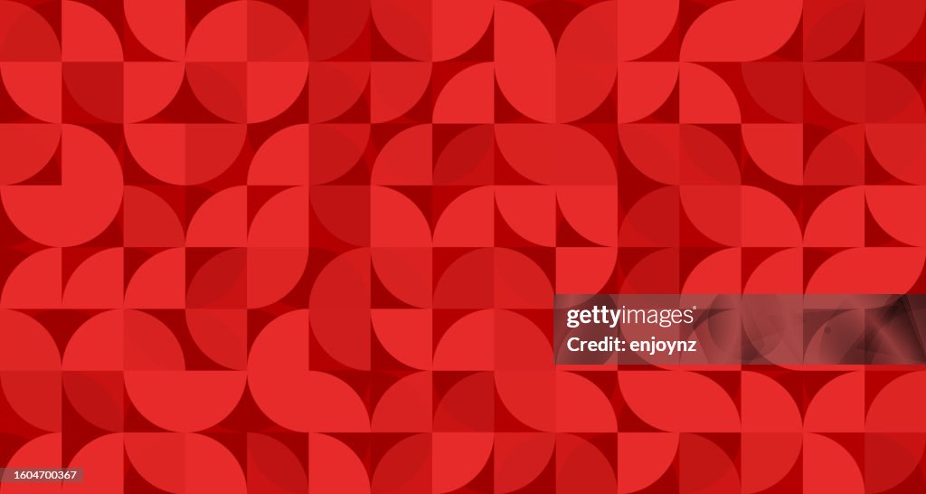 Fondo de pantalla rojo sin costuras bauhaus patrón circular
