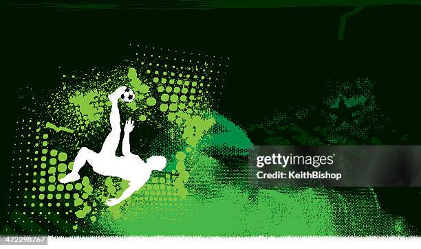 soccer player flip kick background - male - football stock illustrations