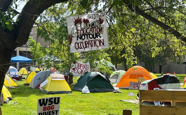 A pro-Palestinian encampment was erected at Wayne State University.