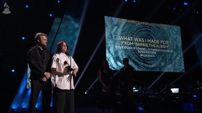Billie Eilish Wins Best Song Written For Visual Media For "What Was I Made For?" (From 'Barbie The Album') | 2024 GRAMMYs Acceptance Speech