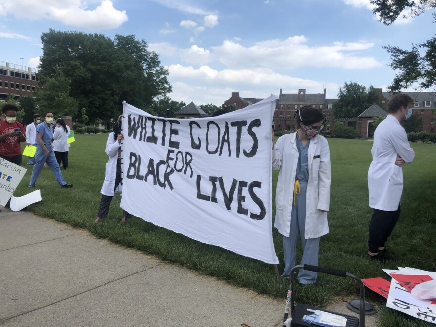 "White Coats for Black Lives" march in Indianapolis 