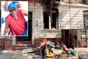 A composite photo of arson blaze victim Vetus Roberts and the fire building on Monroe Street