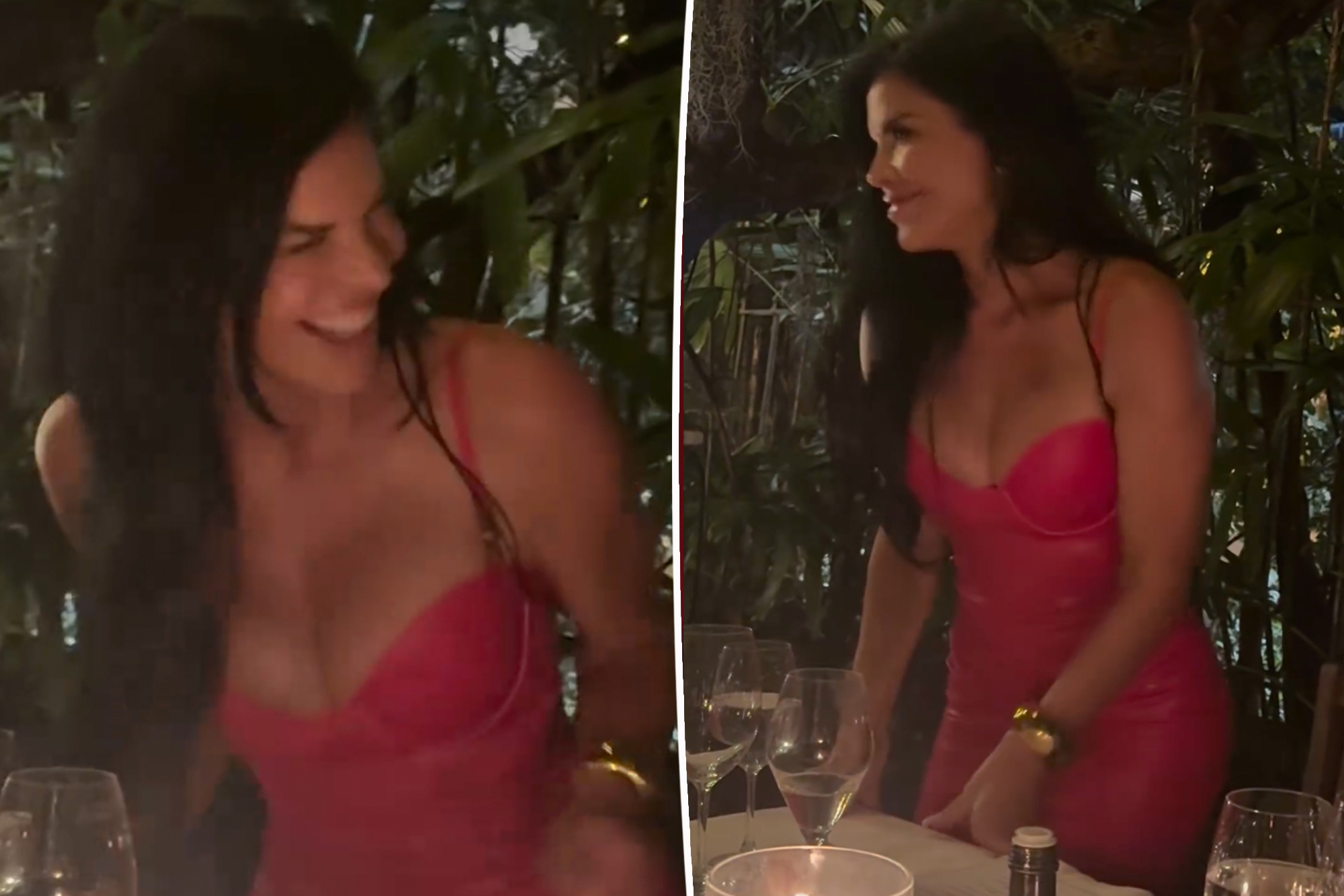 Lauren Sánchez rocks red Versace latex at son Nikko’s graduation party