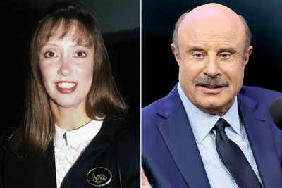 Shelley Duvall pictured in Los Angeles in September 12, 1988.; Dr. Phil McGraw visits SiriusXM at SiriusXM Studios on February 27, 2024 in New York City.