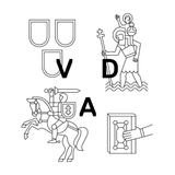 The "VAA Interior design department / VDA Interjero dizaino katedra" user's logo