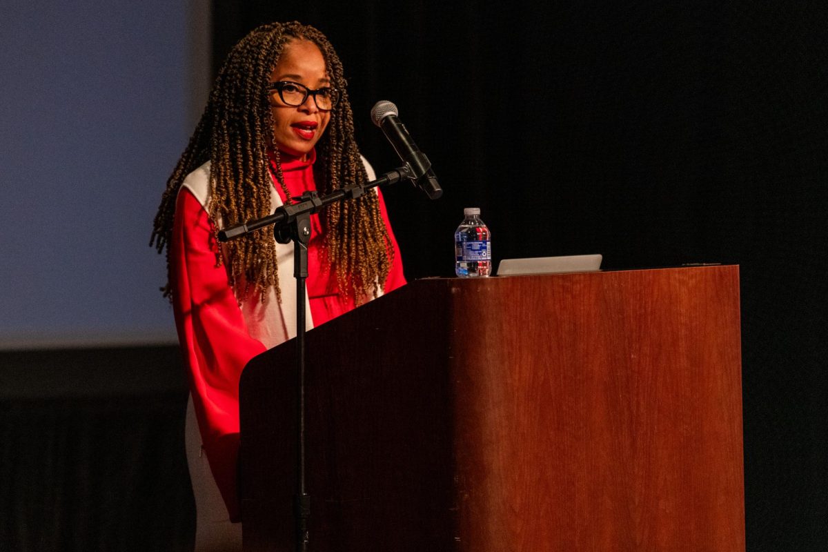 Nicole Fleetwood speaks at the 10th annual Black History Month lecture series at the Heinz History Center on Wednesday night.