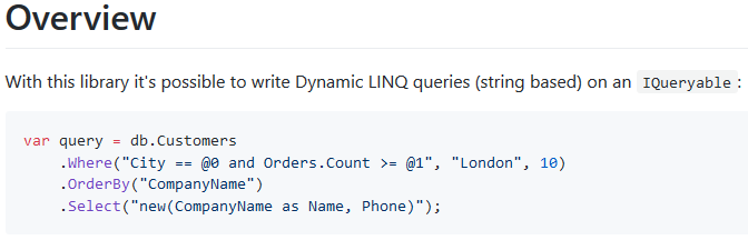 System.Linq.Dynamic.Core