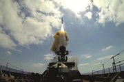 Запуск крылатой ракеты с российского военного корабля в Сирии. Фото: YouTube