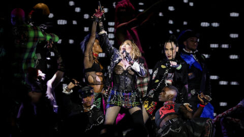 Madonna performs during a concert at the Copacabana beach in Rio de Janeiro, Brazil May 4, 2024.