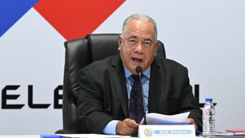 The President of Venezuela's National Electoral Council (CNE), Elvis Amoroso, speaks during a press conference at the CNE headquarters in Caracas on May 28, 2024.