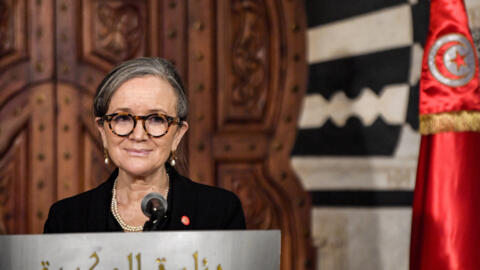 Tunisia's former prime minister Najla Bouden takes part in a joint press conference in Tunis on November 30, 2022.