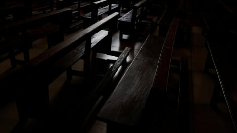 Empty pews are seen inside a Catholic church in Madrid, Spain, October 27, 2023.