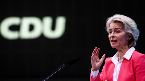 La présidente de la Commission européenne, Ursula von der Leyen, participe au 36e congrès du parti de l'Union chrétienne-démocrate (CDU). Berlin, Allemagne, le 8 mai 2024.