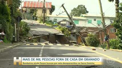 Mais de mil pessoas estão fora de casa em Gramado