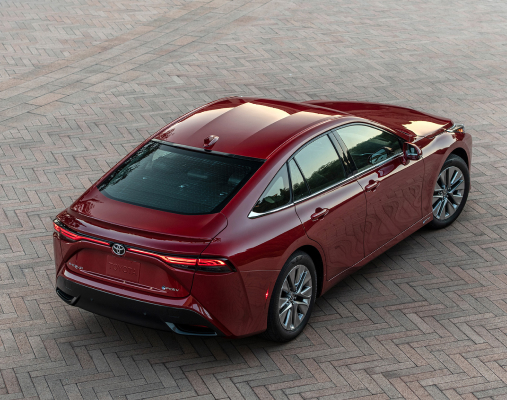 Mirai XLE rear shown in Supersonic Red