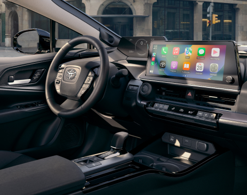 Prius interior with Toyota Multimedia System showing Apple Carplay