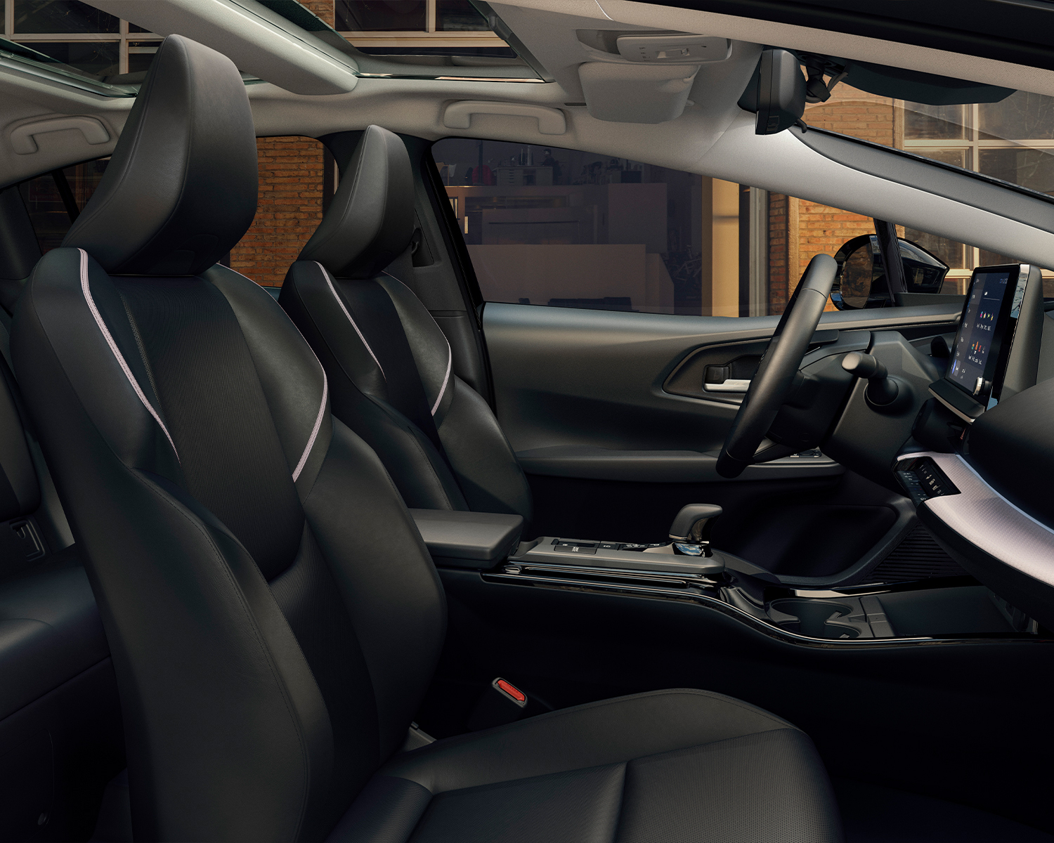 Prius interior shown in Black SofTex