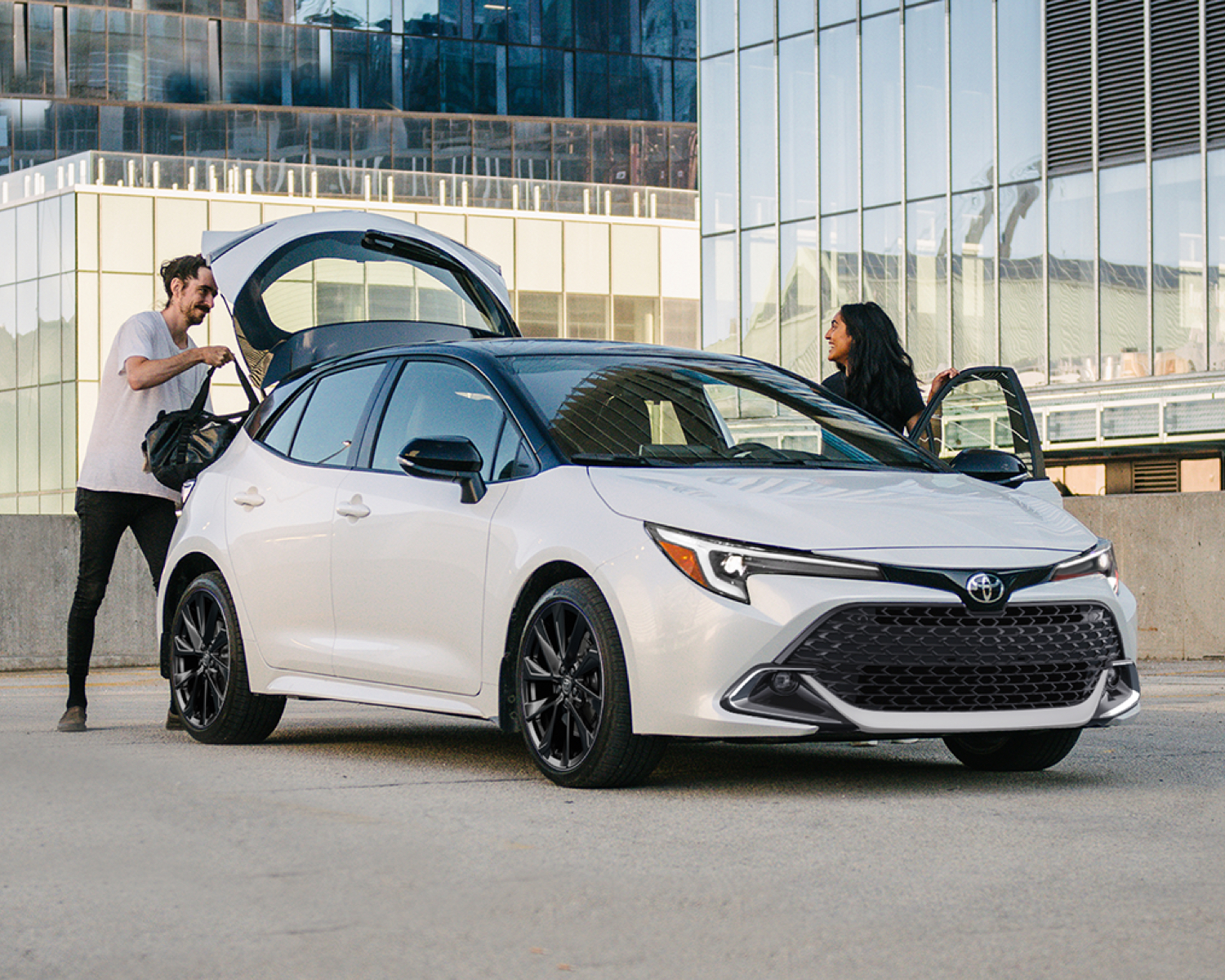Corolla Hatchback XSE shown in White Chill Pearl