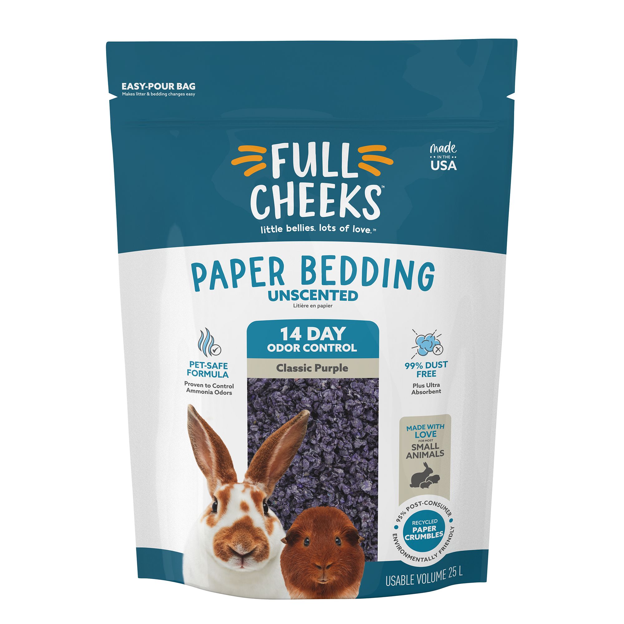 Full Cheeks&trade; Odor Control Small Pet Crumbled Paper Bedding - Purple