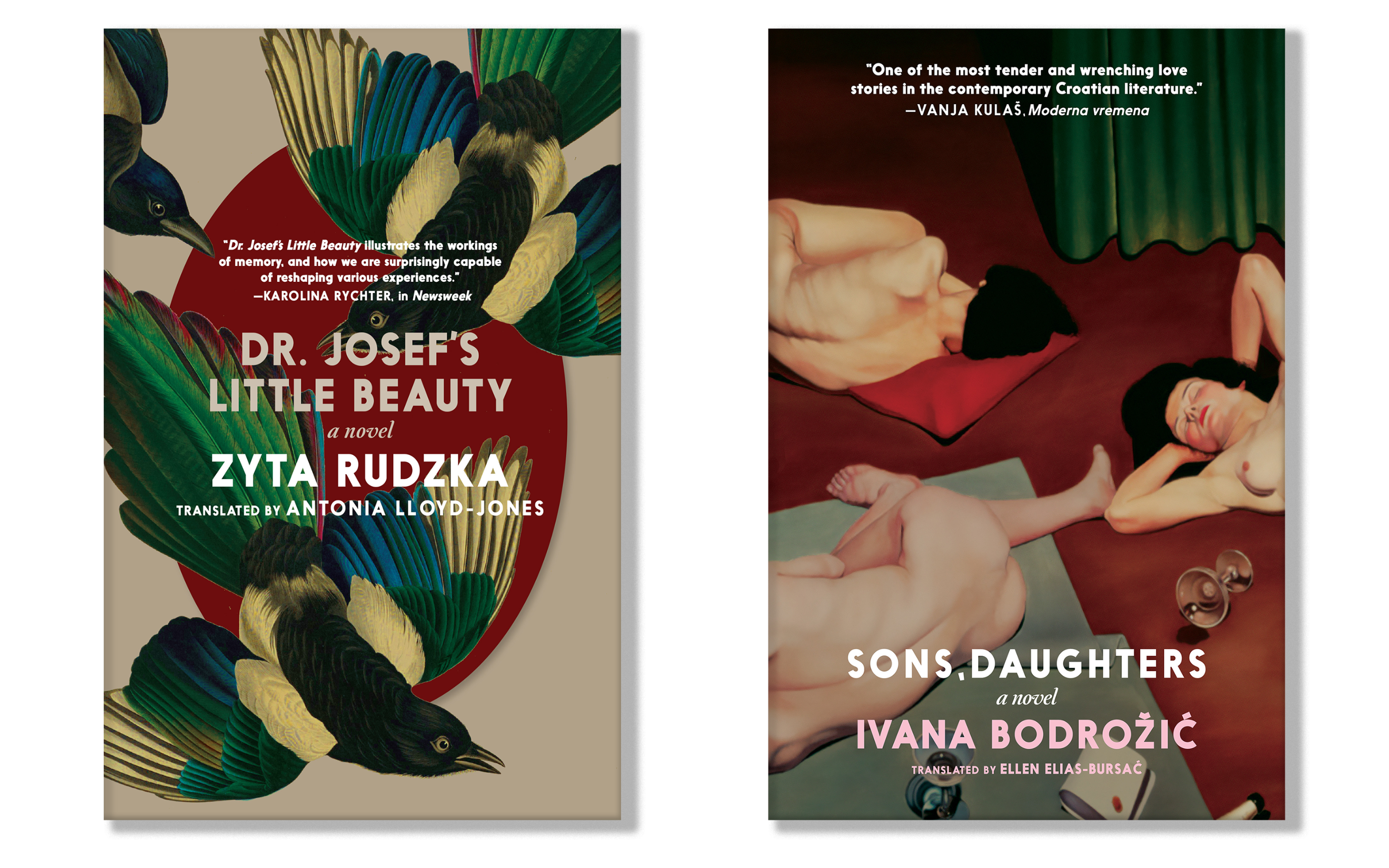 Covers of “Dr. Josef’s Little Beauty” and “Sons, Daughters”