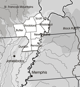 Bruce Moses, Missouri Bootheel map, 2009.