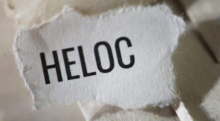 HELOC written on a piece of paper