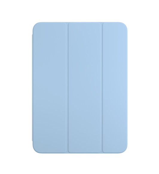 Vista frontal de la funda Smart Folio para el iPad en azul celeste