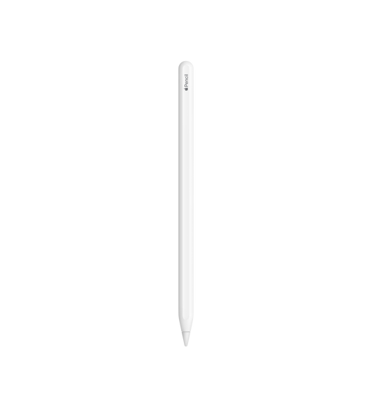 Apple Pencil (2ᵉ génération) côté plat qui lui permet de se fixer de façon magnétique pour la recharge et le jumelage automatiques.