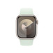 淺薄荷色運動錶帶，並展示 Apple Watch 的 41 毫米錶殼及數碼錶冠。