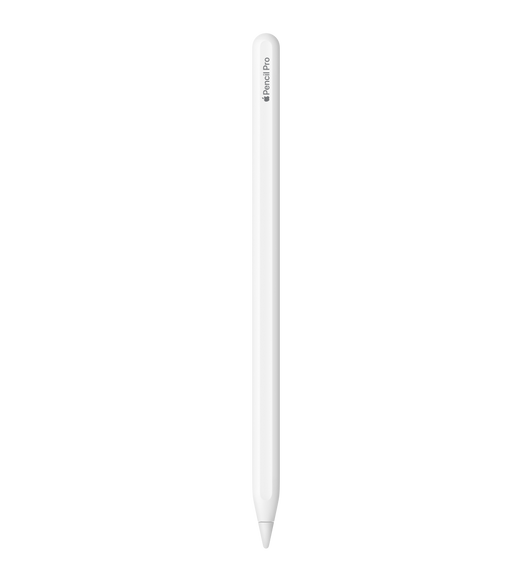Apple Pencil Pro，白色，刻有 Apple Pencil Pro 字樣，其中 Apple 一字以 Apple 標誌表示